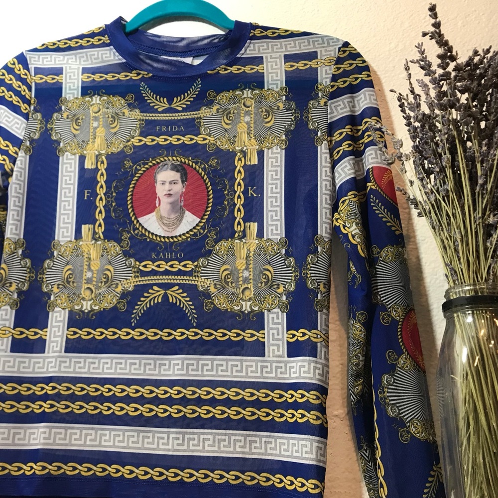 Frida Khalo Sheer Crop Top